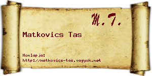 Matkovics Tas névjegykártya